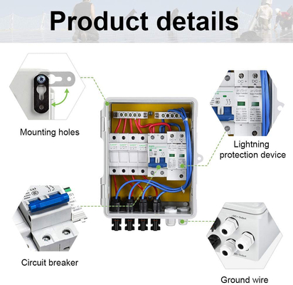 390*390*185 PV Combiner Box 500VDC Z ABS Material SPD Ochrona