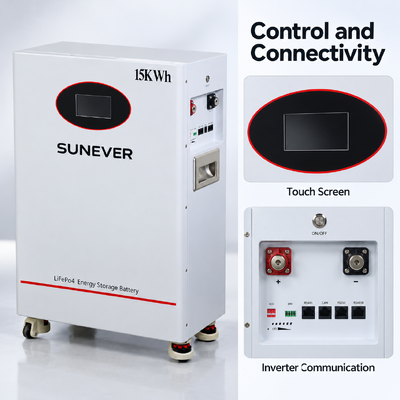 Akumulator do magazynowania energii słonecznej SUNEVER TD-15 51.2V 300Ah LiFePO4 15.36kWh 200A CAN RS485 stojący