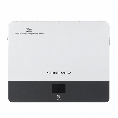 Akumulator do magazynowania energii słonecznej SUNEVER 5kWh montowany na ścianie LiFePO4	 51.2V 100Ah do systemu magazynowania energii słonecznej