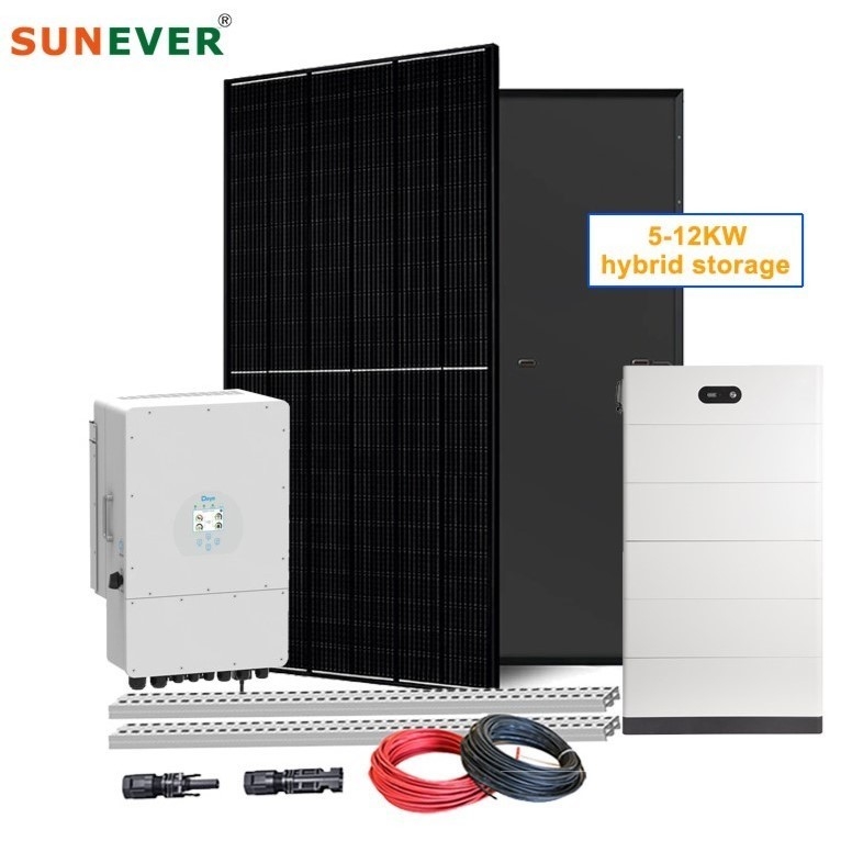 24h Praca 6kw 8kw 10kw Hybrydowy akumulator ołowiano-kwaśny System energii słonecznej dla domu