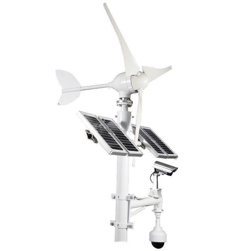 300W 600W inteligentna hybrydowa wiatrowo-słoneczna energooszczędna lampa uliczna LED, zewnętrzna lampa solarna z kamerą CCTV 4G 5G