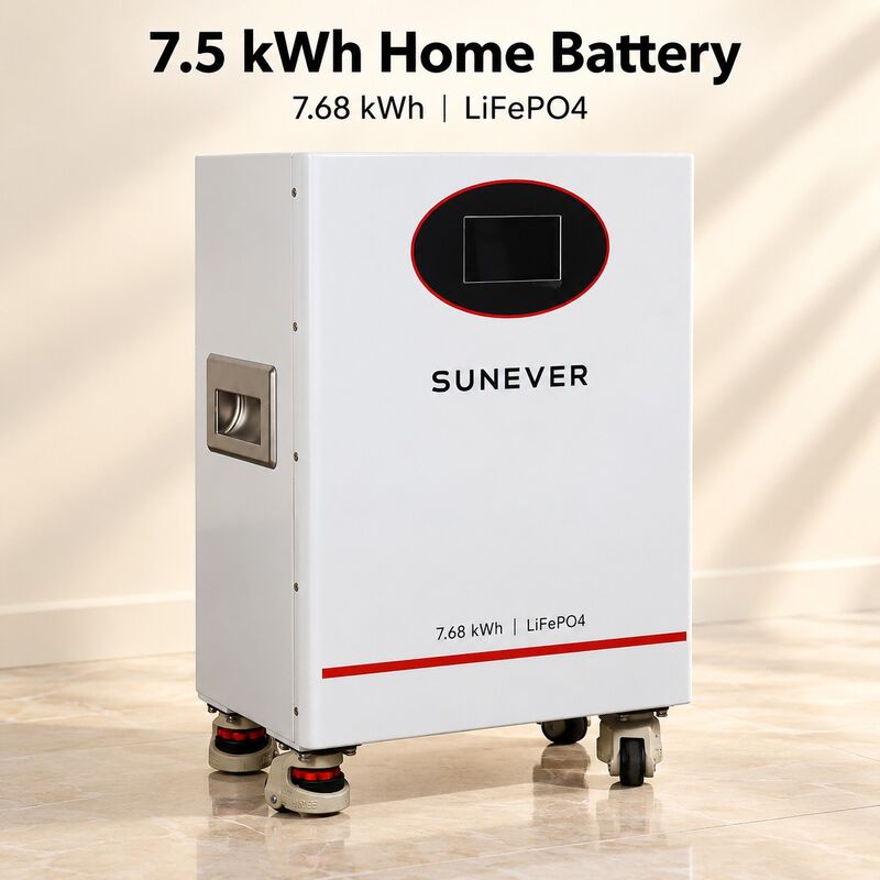 SUNEVER 7.68kWh 25.6V 300Ah Akumulator litowo-żelazowo-fosforanowy do domowego magazynowania energii i zasilania awaryjnego off-grid